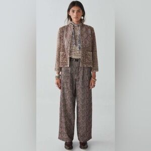 NWT MAISON HOTEL Pepa Pant‎ Starry Night XS  Wide Leg Pleated Corduroy
